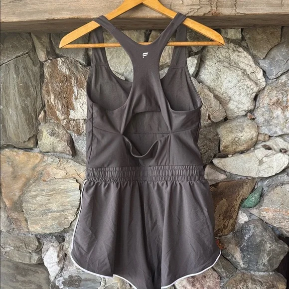 Fabletics Sport Short Onesie Charcoal Romper Women’s size Medium. - Picture 6 of 16